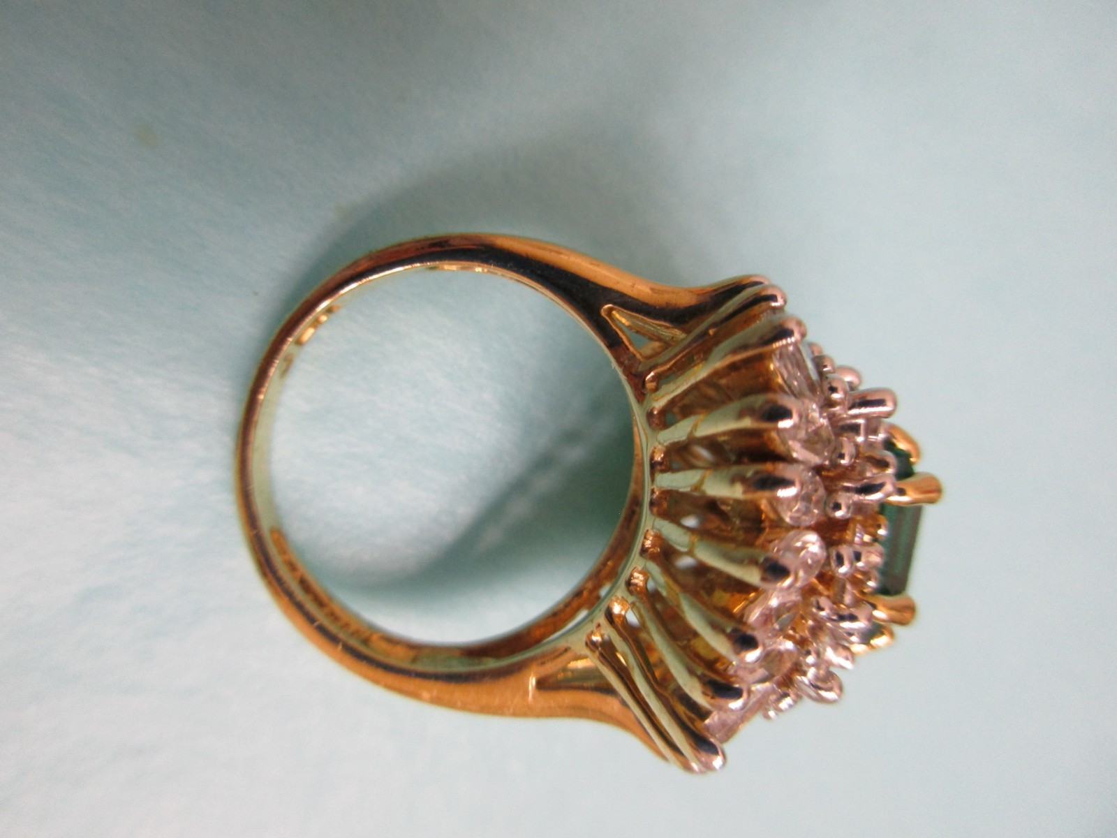 JBK JACQUELINE KENNEDY CAMROSE & KROSS Simulated EMERALD RING Size 6 Preowned