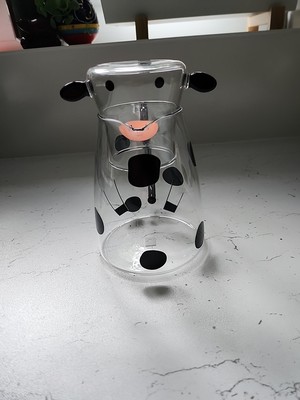 Cartoon Kuh Kaffeekanne Getränk Serviergeschirr kleine Kanne mit Deckel Glas