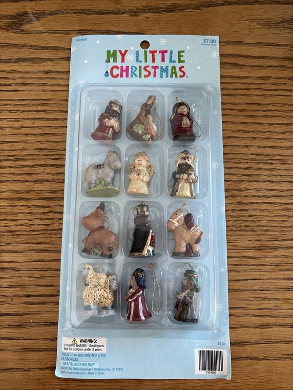 My Little Christmas 12 Pack Nativity Mini Ornaments New In Pkg