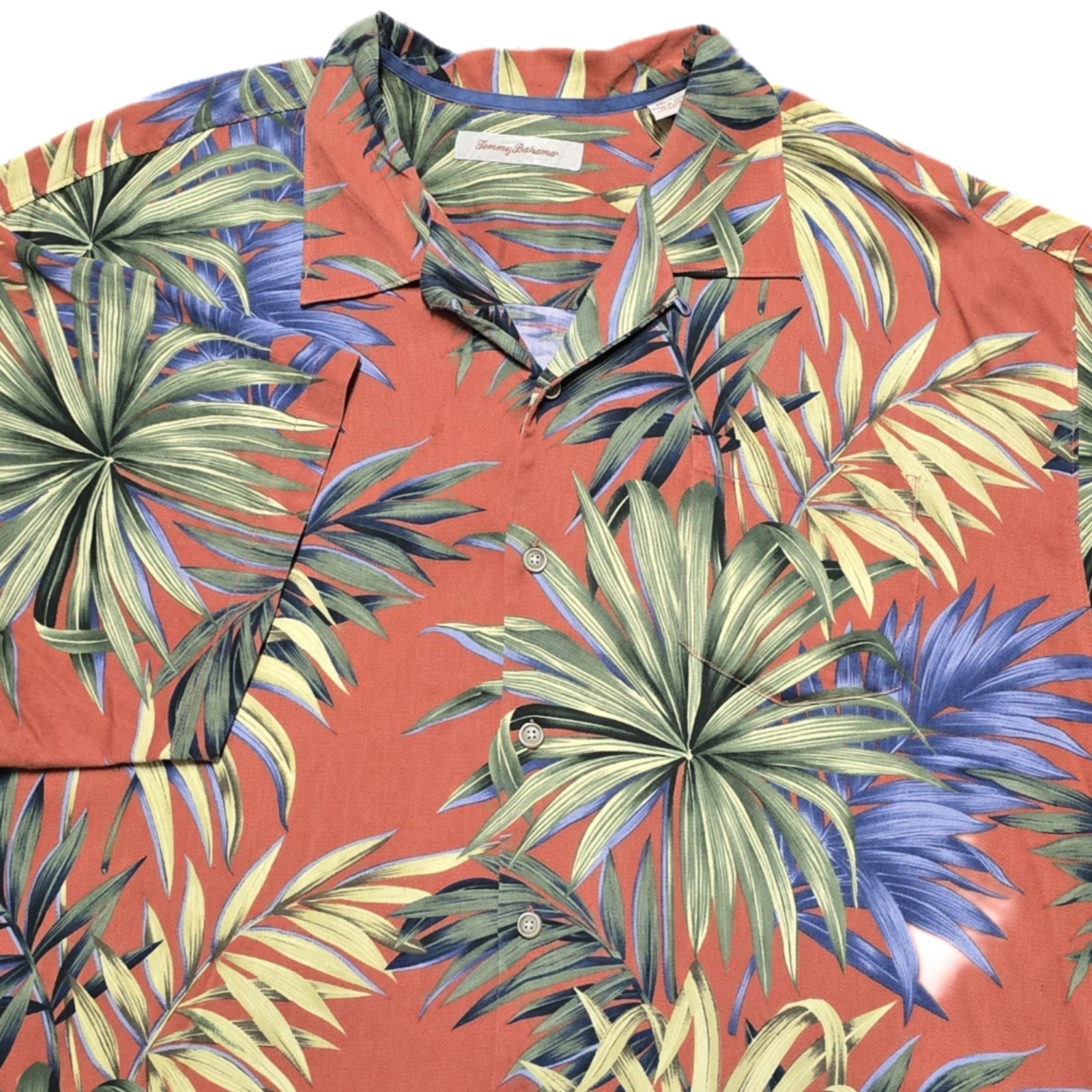 Tommy Bahama Mens XXL Silk Blend Tropical Floral Short Sleeve Hawaiian Shirt