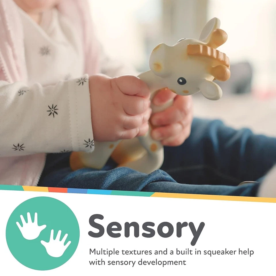 Mordedor de goma 100 % natural Jackie la jirafa juguete para bebé dentición 3M sin BPA Foto 4 de 4