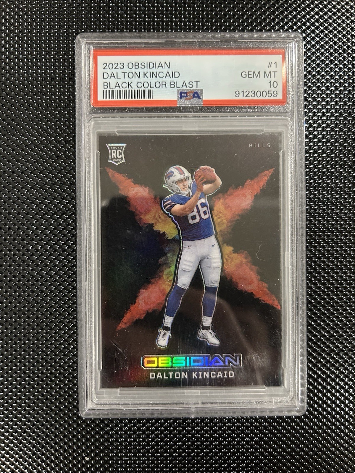 2023 Panini Obsidian - Black Color Blast Dalton Kincaid #1 (RC)