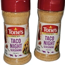 Tones Taco Night Seasoning 2 Pack 2.5 oz Each Tex Mex Taco Blend Pantry Bundle