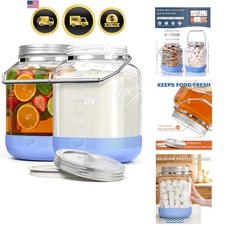 1 Gal Glass Jar with Airtight Lid, 4.3" Wide Mouth Mason Jars, Canning jars