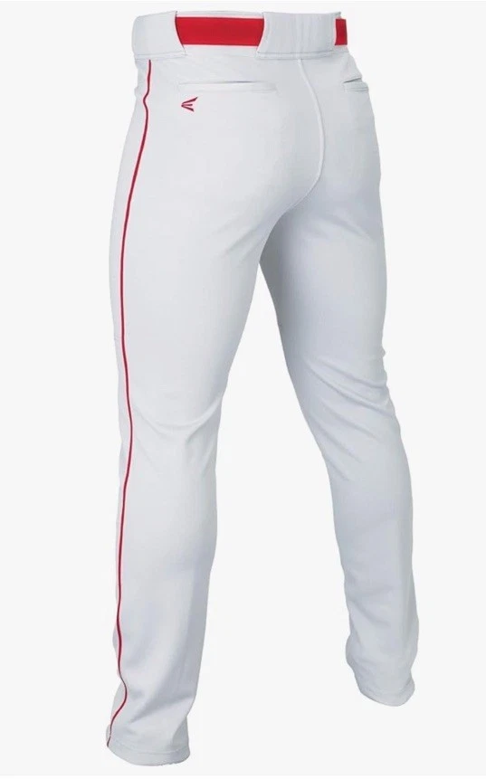 Easton Rivals Plus weiß mit roten Paspeln Jugend volle Länge Baseballhose neu mit Etikett