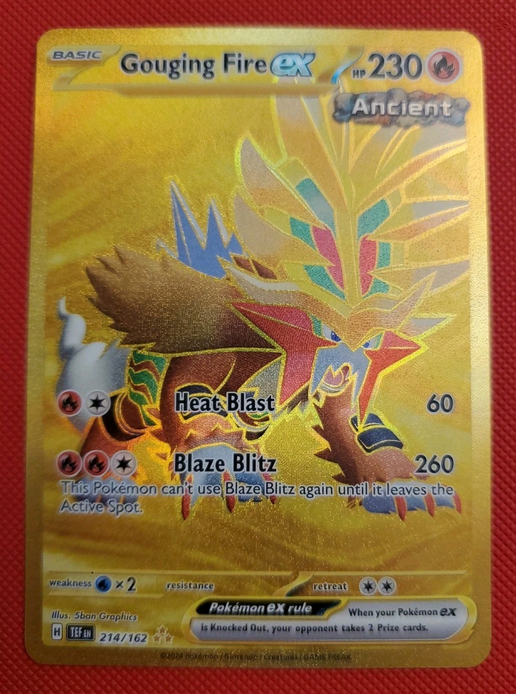 Gouging Fire ex 214/162 Hyper Rare Temporal Forces Pokemon NM