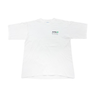 Vintage AMD Athlon Graphic T-Shirt White DDR Memory Promo Tee Size L