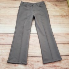 VINTAGE Levis Pants Mens 33x27 Gray Straight Dress Action Slacks Casual Adult A1