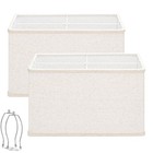 Rectangle Lamp Shades Set of 2, 16"L x 8"W x 10"H Large Beige Lampshades for ...