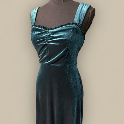 dark green holiday dress Dark Green Satin Long Prom Dress, Beautiful A-Line Evening Dress Party main image 1