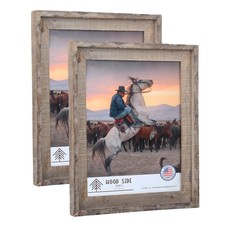 Rustic Barnwood Picture Frames 8x12 - Set of 2 - Natural Reclaimed Wood Real ...