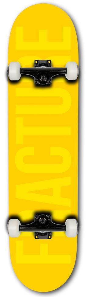 Fracture Fade Yellow Complete Skateboard 7.75""