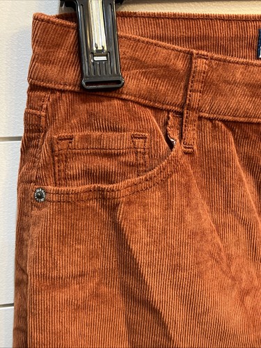 Old Navy Higher High Rise Flare Stretch Rust Corduroy Pants Size 10 Petite NWT - Picture 2 of 13