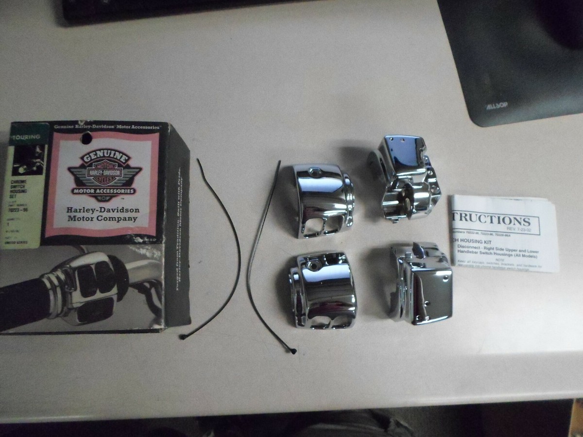 FLIX WIT ME 【専用】 NOS Harley Davidson OEM Chrome Switch Housing Set FLHTC FLTRX FLHX