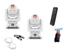 2x White Chauvet DJ Intimidator Spot 260X with RFC-XL Remote Control