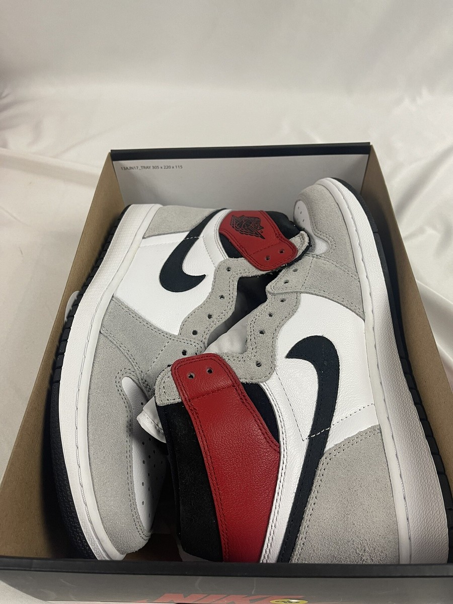 Nike Air Jordan 1 High Light Smoke Grey Red White 555088-126 Mens
