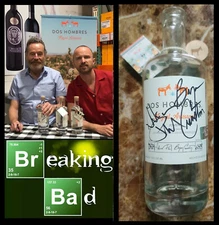 --SALE!-- Aaron Paul/Bryan Cranston Dos Hombres signed bottle Breaking Bad #6698