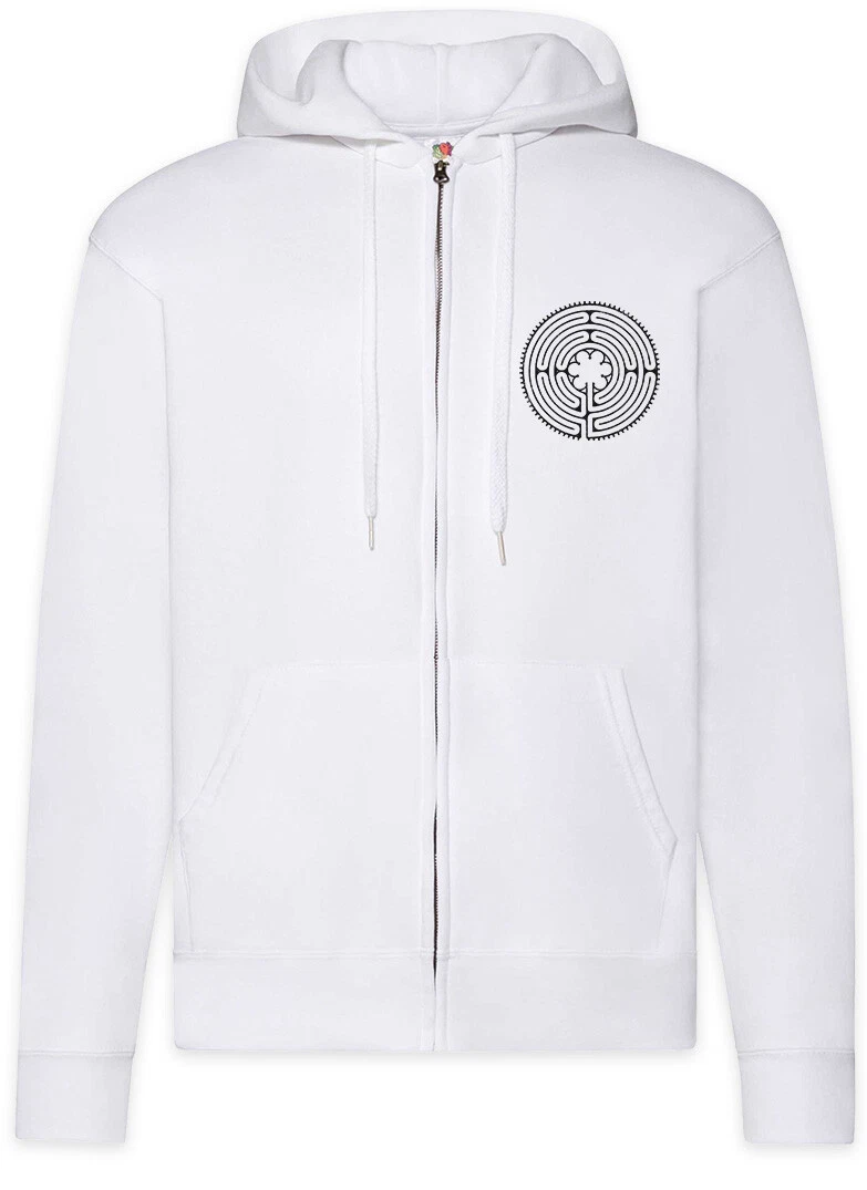 Flower Maze Zipper Hoodie Labyrinth Mystic Hypnosis Hypnotize Spiral Symbol