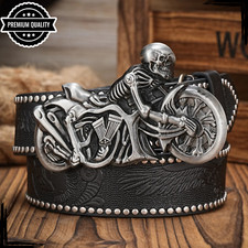 Mens Waist Leather Belt Casual Buckle Luxury High Quality Black Western Vintage