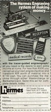 1977 Vintage Print Ad The Hermes Engraving system of making money Engravograph