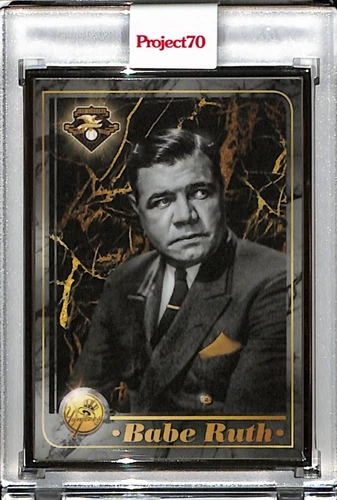 2021 TOPPS PROJECT 70 #551 BABE RUTH BY MIKAEL B. P70 AP SILVER FRAME 49/51