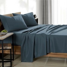Bare Home Split King Sheet Set 1800 Ultra Soft Microfiber Bed Sheets Blue 140954