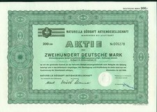 Naturella Südsaft Aktiengesellschaft Stämme 1968 200 DM