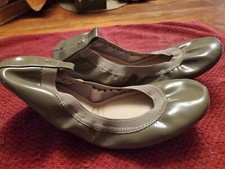 Samara Light Gray Leatger Slip On Ballet Shoes 9