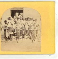 Mummers Mohurrum Nanik Shah Beggars India Capt Allan N Scott Stereoview c1860