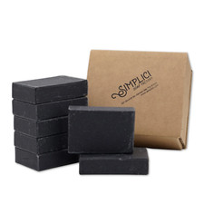 Simplici Natural Bar Soap: Activated Charcoal (smooth, unscented) 7 Bar BULK BOX