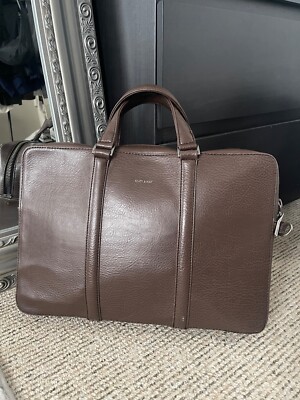 Matt and Nat Harman Vegan Leather Briefcase Messenger Bag Brown Fits 13'' Laptop