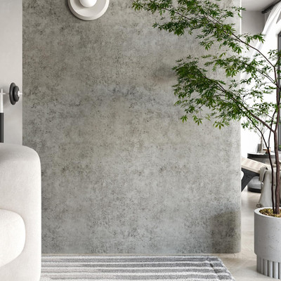 36''X160'' Thick Grey Concrete Wallpaper Textured Concrete Wallpaper Peel and Stic