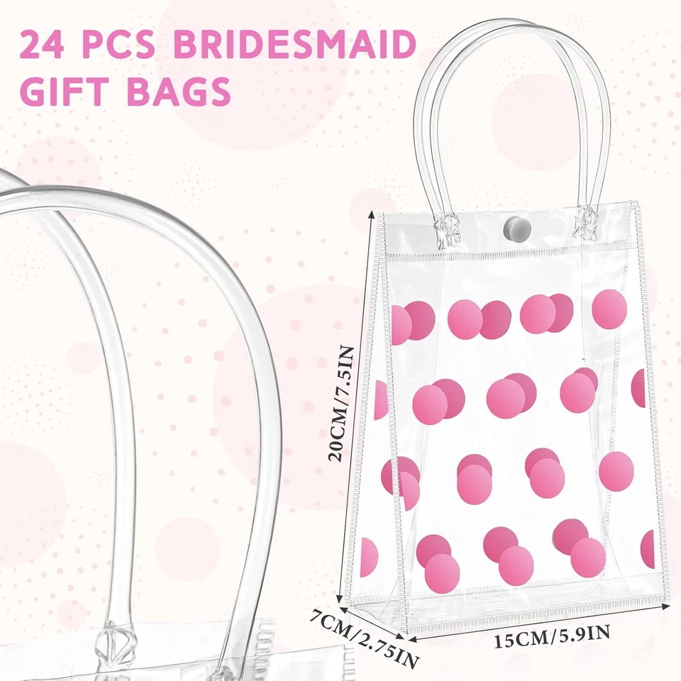 24件装透明礼品袋带手柄婚礼可重复使用塑料小礼品袋带  — 第 2/4 张图片