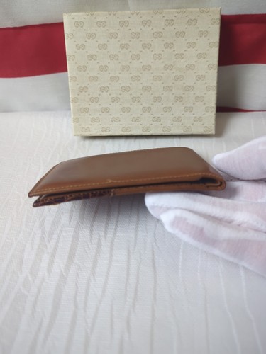 Vintage Gucci Leder Geldbörse Bifold Braun Italy Neu ohne Etikett OVP - Bild 5 von 24