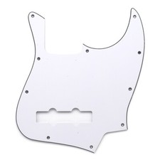 3Ply PVC Jazz Bass Pickguard 10 Hole Scratch Plate for 4 Strings Jazz Bass White