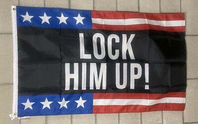 Donald Trump For Prison Flag Free Ship Lock Him Up Democrats Biden USA 3x5' Sign