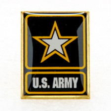 Army with Star Pin (Made in the USA) Approx: 1 x 3/4" Rare (Ships ASAP)