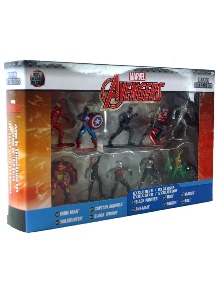 Jada Nano Metalfigs Avengers 10-Pack with Exclusives Marvel Hulkbuster Loki Thor - Image 2 of 4
