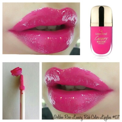 GOLDEN ROSE Luxury Rich Color Lipgloss Lips Ne Glue not / No 07 Rose Fushsia 9ML