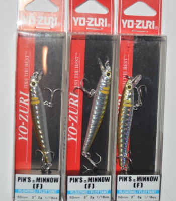 3 lures yo zuri pins minnow floating 2'' 1/16oz f1161-m44 holo baby bass