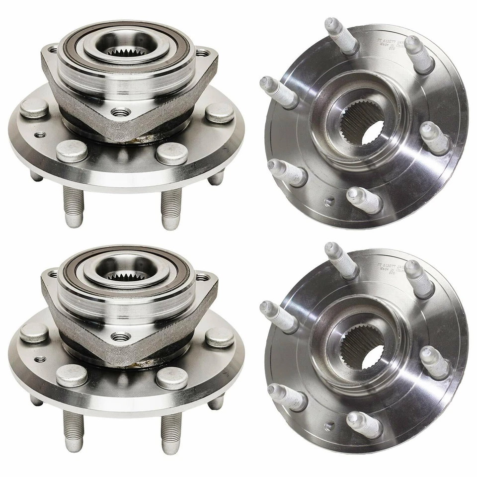 Front Rear Drilled Rotor Brake Pad Wheel Hub + 24pc Lugnut w/keys for GMC Acadia — 第 4/4 张图片