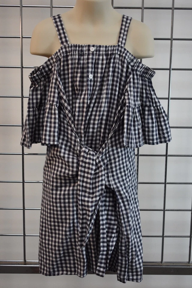 Vestido fantasia HABITUAL preto branco xadrez algodão meninas tamanho 7/8 à venda df - Imagem 3 de 4