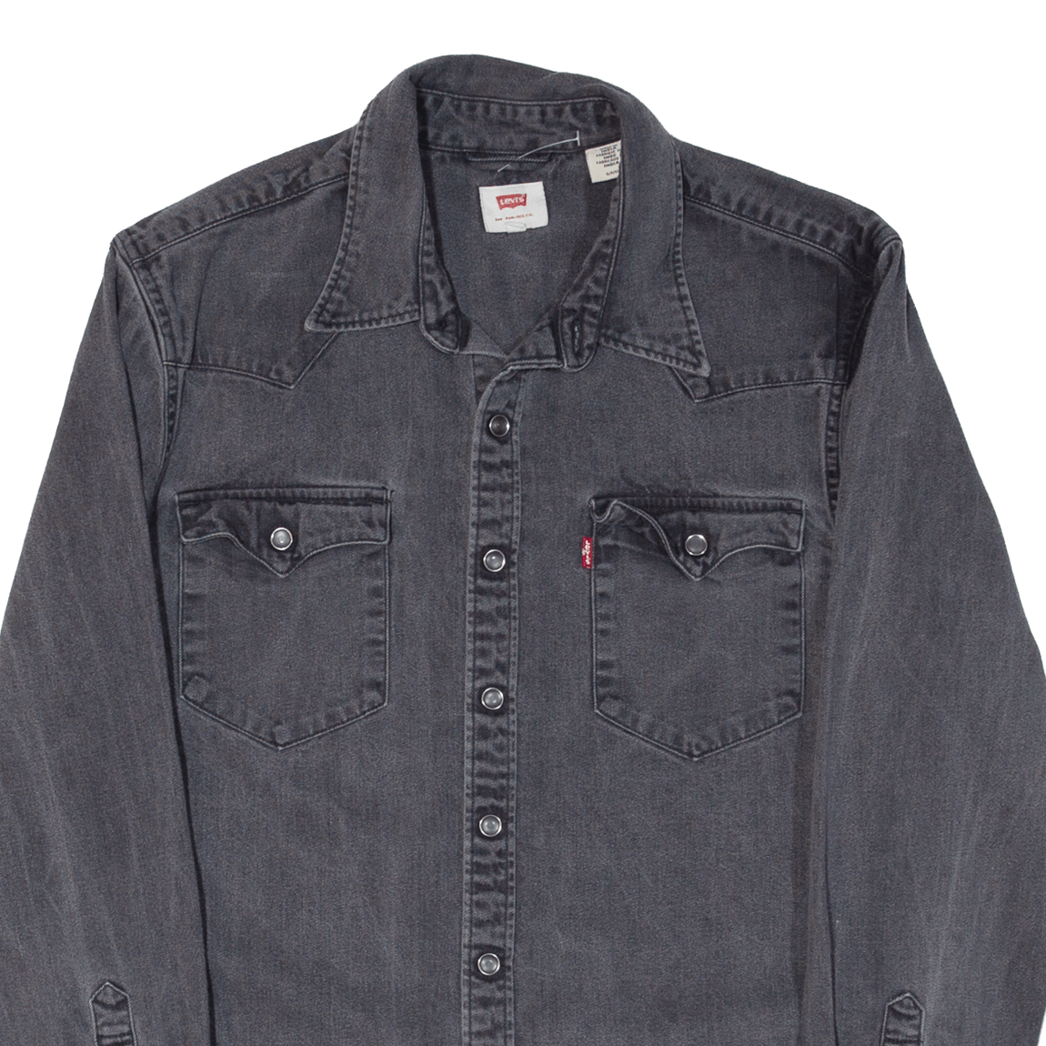 LEVI'S Mens Denim Shirt Grey Long Sleeve S eBay