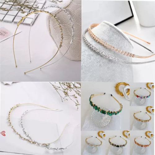 Damen Kristall Stirnband Gold Silber Kopfschmuck Hochzeit Haar Accessoires >