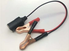 Cable Car Battery Alligator Clip to Cigarette Lighter 12V Power Socket Adapter