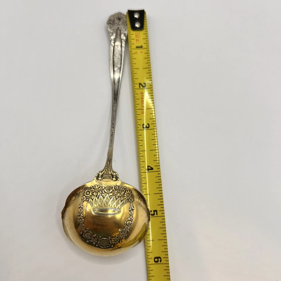 Georgian by Towle Cuchara de bayas de plata esterlina lavado en oro 7 3/4" 925/1000 PAT 1898 Foto 2 de 4