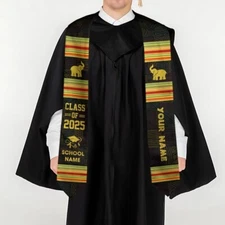 Custom African Graduation Sash 2025, Flag Stole, Class of 2025 Grad Gift