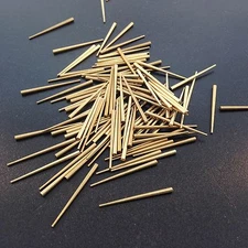 Clock Repair tapered pins Brass 100 count size .030" to .065" x 1" 