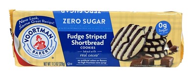 Voortman Zero Sugar Fudge Striped Shortbread Cookies 11.3 oz