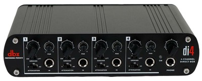 DBX DI4 DI BOX, PLUG TYPE UK, SIGNAL CONDITIONING AUDIO VISUAL FOR DBX